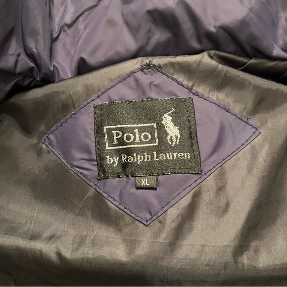 Rare Polo Ralph Lauren Vest puffy puff Great Britain UK small logo navy hood - Picture 8 of 8